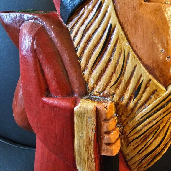 Vintage Old Carved Wood Painted Folk Art Tales Elf Santa Claus Denmark Germany - Picture 11 of 16